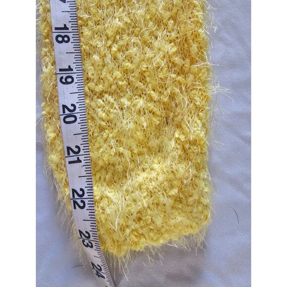 Heart Soul Popcorn Sweater Womens Sz Med Fuzzy Pullover Yellow Y2K Twee Style - Picture 4 of 7